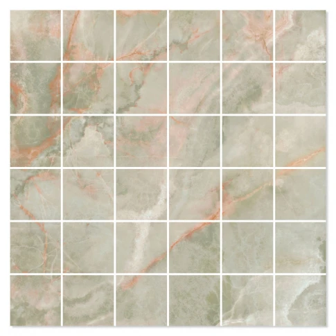Marmor Mosaik Klinker Lux Cirrus Grön Polerad 30x30 (5x5) cm